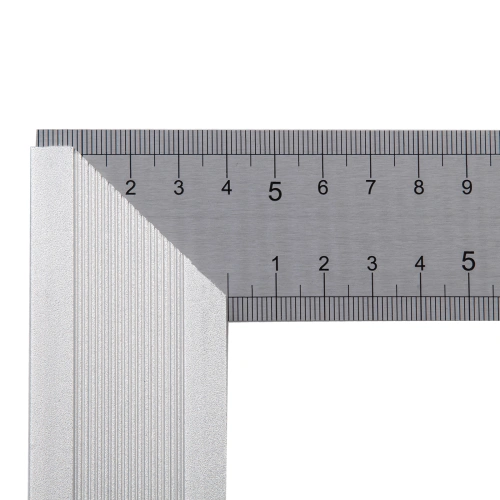 Угольник стальной 400 мм, нержавеющая сталь, градуировка, алюминиевое основание Denzel по ценам производителя в Санкт-Петербурге с доставкой по всей России