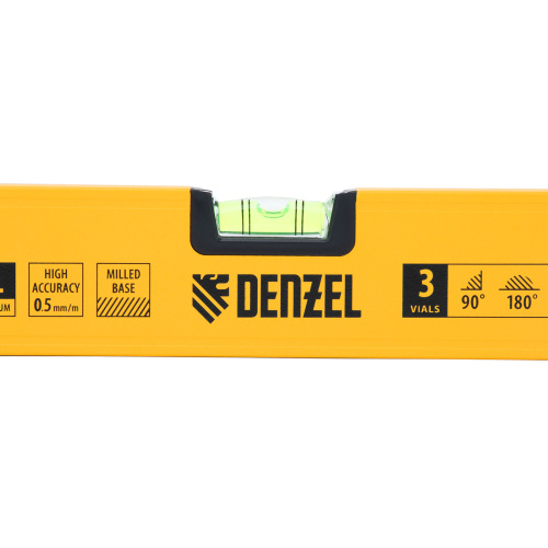 Уровень алюминиевый, магнит, фрезерованный, 3 глазка (1 зеркал.) 0,5 мм/м, 800 мм Denzel по ценам производителя в Санкт-Петербурге с доставкой по всей России