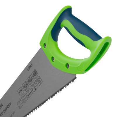 Ножовка по дереву "Зубец", 450 мм, 7-8 TPI, каленый зуб 2D, двухкомпонентная рукоятка Сибртех купить в Москве с доставкой по всей России | ProtosMarket.ru