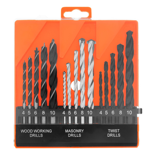 Набор сверл по бетону, металлу, дереву 4-5-6-8-10 мм, 15 шт, пластиковый бокс, цилиндрический хвостовик Sparta купить в Москве с доставкой по всей России | ProtosMarket.ru
