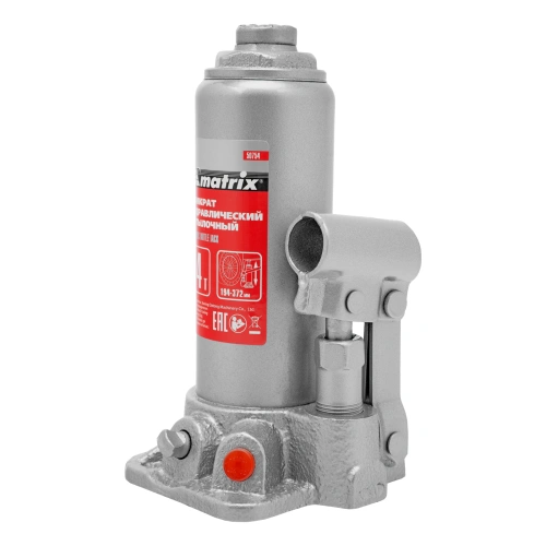 Домкрат гидравлический бутылочный, 4 т, высота подъема 194-372 мм, в пластиковый кейсе Matrix по ценам производителя в Санкт-Петербурге с доставкой по всей России