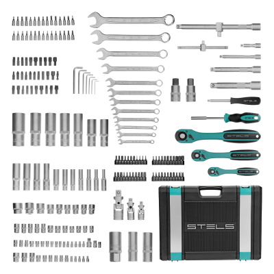Набор инструментов, 1/4", 3/8", 1/2", Cr-V, S2, усиленный кейс, 216 предметов Stels купить в Москве с доставкой по всей России | ProtosMarket.ru