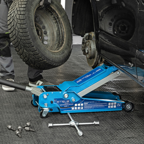 Домкрат гидравлический подкатной, быстрый подъем, 3.5т, Low Profile Quick, 100-565 мм, профессиональный Stels по ценам производителя в Санкт-Петербурге с доставкой по всей России