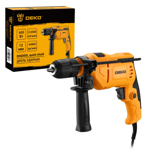 Дрель ударная сетевая DEKO DK600ID с быстрозажимным патроном, 600 Вт купить в Москве с доставкой по всей России | ProtosMarket.ru