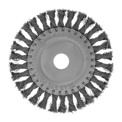 Щетка для УШМ 150 мм, посадка 22.2 мм, плоская, крученая металлическая проволока Сибртех по ценам производителя в Санкт-Петербурге с доставкой по всей России