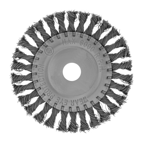 Щетка для УШМ 150 мм, посадка 22.2 мм, плоская, крученая металлическая проволока Сибртех по ценам производителя в Санкт-Петербурге с доставкой по всей России