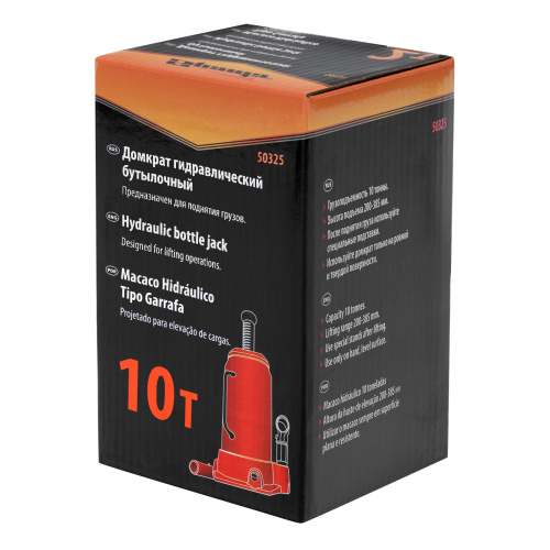 Домкрат гидравлический бутылочный, 10 т, h подъема 200-385 мм Sparta купить в Москве с доставкой по всей России | ProtosMarket.ru