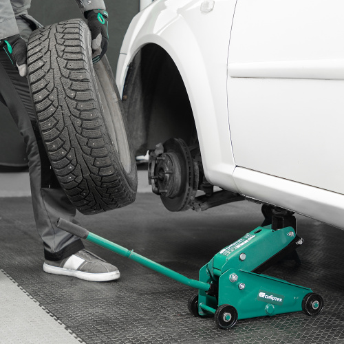 Домкрат гидравлический подкатной, 2,5 т, 148-387 мм, в пласт. кейсе Сибртех по ценам производителя в Санкт-Петербурге с доставкой по всей России