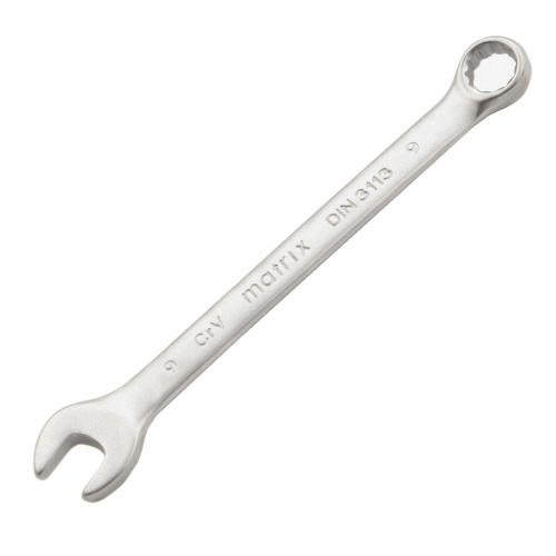 Ключ комбинированный, 9 мм, CrV, матовый хром Matrix по ценам производителя в Санкт-Петербурге с доставкой по всей России
