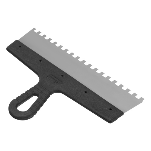 Шпатель из нержавеющей стали, 300 мм, зуб 8 х 8 мм, пластмассовая ручка Сибртех купить в Москве с доставкой по всей России | ProtosMarket.ru