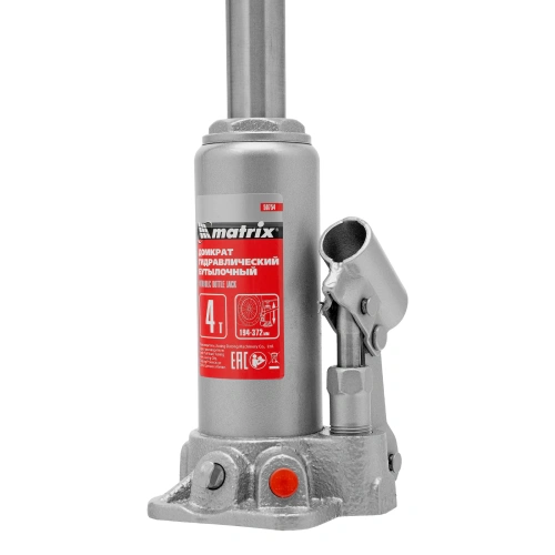 Домкрат гидравлический бутылочный, 4 т, высота подъема 194-372 мм, в пластиковый кейсе Matrix по ценам производителя в Санкт-Петербурге с доставкой по всей России