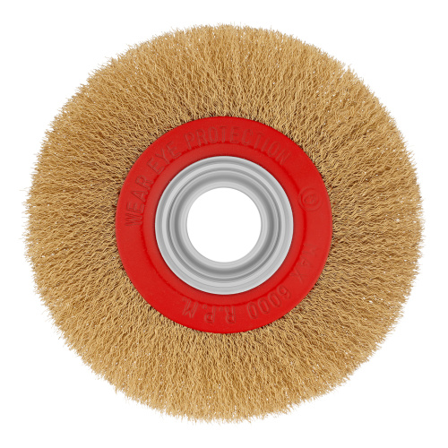 Щетка для точила, 175 мм, посадка 32 мм, плоская, латунированная витая проволока Matrix купить в Москве с доставкой по всей России | ProtosMarket.ru