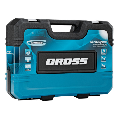 Набор инструментов, 1/4", 1/2", CrV, 120 зубьев, 76 предметов Gross купить в Москве с доставкой по всей России | ProtosMarket.ru