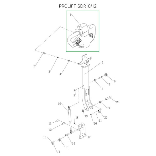 Верхняя часть ручки в сборе для штабелеров SDR 1016/1030/1035/1225/1230/1235/1635 по ценам производителя в Санкт-Петербурге с доставкой по всей России