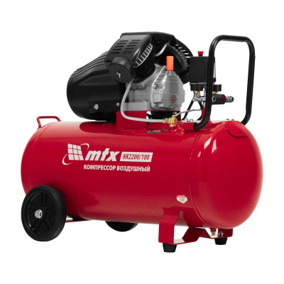 Компрессор воздушный КК-2200/100, 2,2 кВт, 350 л/мин, 100 л, прямой привод, масляный MTX купить в Москве с доставкой по всей России | ProtosMarket.ru