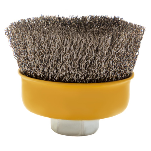 Щетка для УШМ, 75 мм, "Чашка", витая нержавеющая проволока 0.3 мм, М14 Denzel по ценам производителя в Санкт-Петербурге с доставкой по всей России