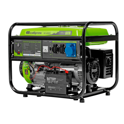 Генератор бензиновый БС-6500Э, 5.5 кВт, 230В, четырехтактный, 25 л, электростартер Сибртех по ценам производителя в Санкт-Петербурге с доставкой по всей России