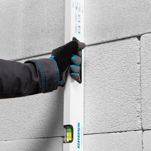 Уровень алюминиевый, 1000 мм, усиленный, рукоятки, фрезерованный, 3 глазка, магнитный Gross купить в Москве с доставкой по всей России | ProtosMarket.ru