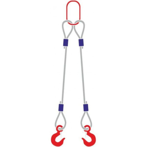 Строп канатный 2СК,  с 2 крюками 10Т x 5М купить в Москве с доставкой по всей России | ProtosMarket.ru