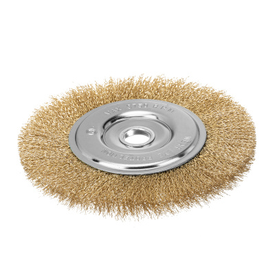 Щетка для УШМ, 200 мм, посадка 22.2 мм, плоская, латунированная витая проволока Matrix по ценам производителя в Санкт-Петербурге с доставкой по всей России