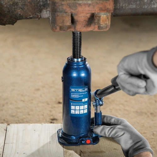 Домкрат гидравлический бутылочный, 8 т, h подъема 222-447 мм Stels по ценам производителя в Санкт-Петербурге с доставкой по всей России