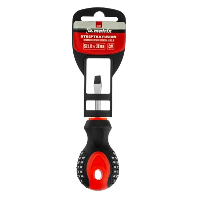 Отвертка Fusion, SL5 х 38 мм, CrV, трехкомпонентная рукоятка "Anti slip" Matrix по ценам производителя в Санкт-Петербурге с доставкой по всей России