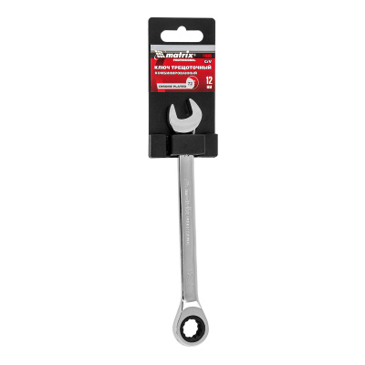 Ключ комбинированный трещоточный, 12 мм, CrV, зеркальный хром Matrix Professional купить в Москве с доставкой по всей России | ProtosMarket.ru