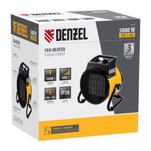 Тепловая пушка, керамический нагреватель (тепловентилятор) DHC 5-400, 230 В, 0.04/3/5 кВт Denzel по ценам производителя в Санкт-Петербурге с доставкой по всей России