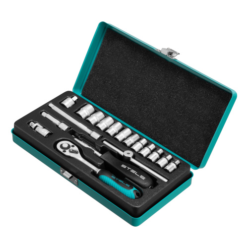 Набор торцевых головок с трещоткой, 1/4", 18 предметов Stels купить в Москве с доставкой по всей России | ProtosMarket.ru