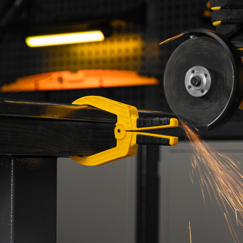 Струбцина клещеобразная, удлиненная 50 х 80 мм двухкомпонентные рукоятки Denzel по ценам производителя в Санкт-Петербурге с доставкой по всей России