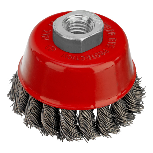 Щетка для УШМ, 75 мм, М14, "чашка", крученая проволока 0.5 мм Matrix по ценам производителя в Санкт-Петербурге с доставкой по всей России