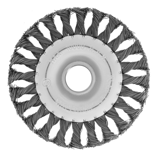 Щетка для УШМ 125 мм, посадка 22.2 мм, плоская, крученая проволока 0.5 мм Matrix по ценам производителя в Санкт-Петербурге с доставкой по всей России
