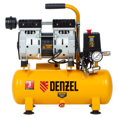 Компрессор DLS650/10 безмаслянный малошумный 650 Вт, 120 л/мин, ресивер 10 л Denzel по ценам производителя в Санкт-Петербурге с доставкой по всей России