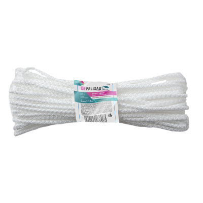 Шнур бельевой полипропиленовый с сердечником, 5 мм, L 15 м, белый, Home Palisad по ценам производителя в Санкт-Петербурге с доставкой по всей России