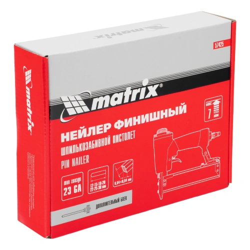 Нейлер финишный, шпилькозабивной пистолет, пневматический, гвоздь 23GA D 0.64 мм  длина 10-30 мм Matrix купить в Москве с доставкой по всей России | ProtosMarket.ru