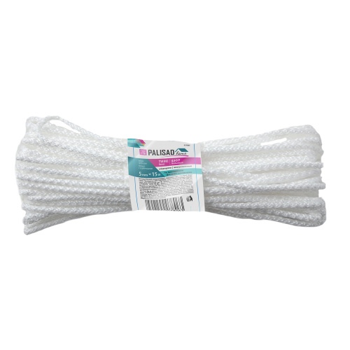 Шнур бельевой полипропиленовый с сердечником, 5 мм, L 15 м, белый, Home Palisad по ценам производителя в Санкт-Петербурге с доставкой по всей России