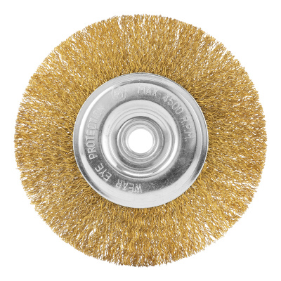 Щетка для УШМ, 125 мм, М14, плоская, латунированная витая проволока Matrix по ценам производителя в Санкт-Петербурге с доставкой по всей России