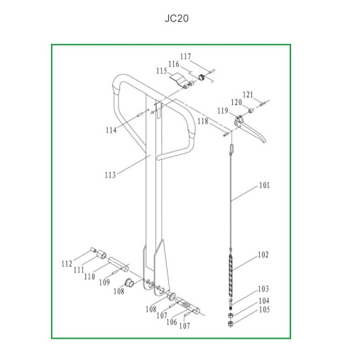 Ручка  в сборе для гидравлических тележек DF25 по ценам производителя в Санкт-Петербурге с доставкой по всей России