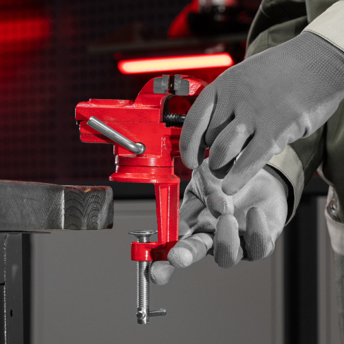 Тиски слесарные, 50 мм, настольные, поворотные, c наковальней MTX по ценам производителя в Санкт-Петербурге с доставкой по всей России