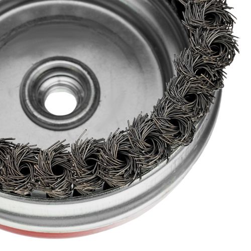 Щетка для УШМ Heavy Duty, 125 мм, М14, "чашка", крученая проволока 0.5 мм Matrix по ценам производителя в Санкт-Петербурге с доставкой по всей России