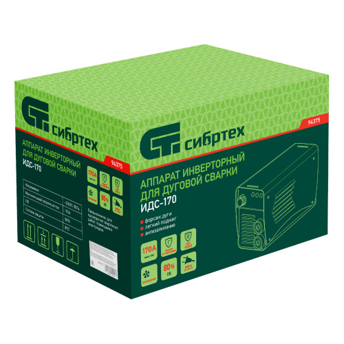 Аппарат инверторный дуговой сварки ИДС-170, 170 А, ПВ 80%, диаметр электрода 1.6-3.2 мм Сибртех по ценам производителя в Санкт-Петербурге с доставкой по всей России