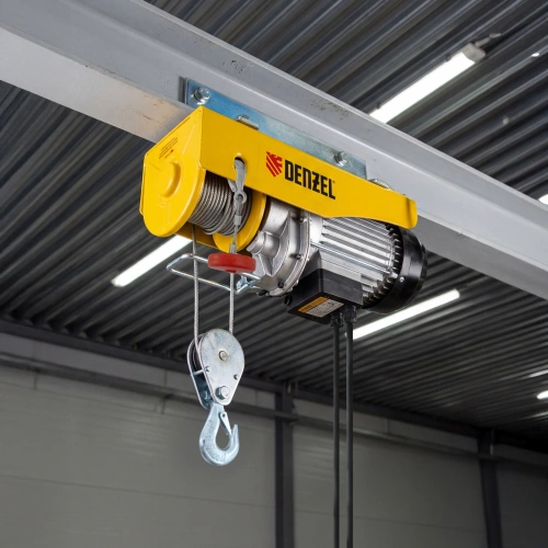 Тельфер электрический TF-500, 0.5 т, 1020 Вт, высота 12 м, 10 м/мин Denzel по ценам производителя в Санкт-Петербурге с доставкой по всей России