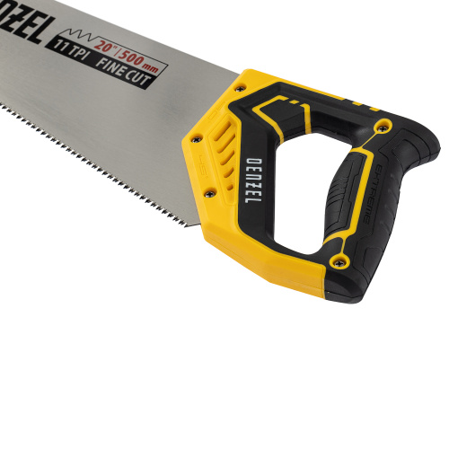 Ножовка по дереву, 500 мм, 11 TPI, зуб 3D, двухкомпонентная рукоятка Denzel купить в Москве с доставкой по всей России | ProtosMarket.ru