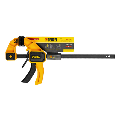 Струбцина F-образная, быстрозажимная, 300 х 80 мм, усиленный нейлоновый корпус Denzel купить в Москве с доставкой по всей России | ProtosMarket.ru