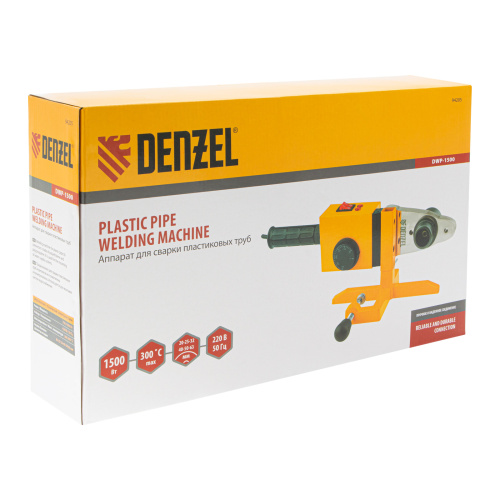 Аппарат для сварки пластиковых труб DWP-1500, 1500 Вт, 260-300 град, комплект насадок, 20-63 мм Denzel купить в Москве с доставкой по всей России | ProtosMarket.ru