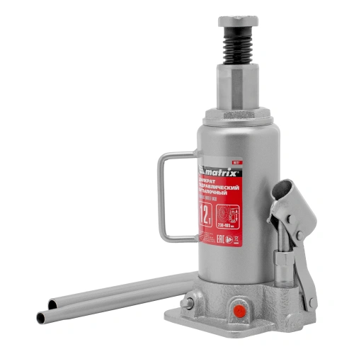 Домкрат гидравлический бутылочный, 12 т, высота подъема 230-465 мм Matrix по ценам производителя в Санкт-Петербурге с доставкой по всей России