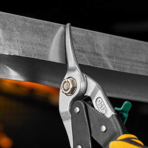 Ножницы по металлу, 270 мм, прямой и правый рез, сталь-СrMo, трехкомпонентные рукоятки Denzel купить в Москве с доставкой по всей России | ProtosMarket.ru