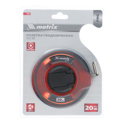 Рулетка геодезическая 20 м х 12,5 мм, закрытый корпус, стальная лента, односторонняя шкала, Pro Matrix купить в Москве с доставкой по всей России | ProtosMarket.ru