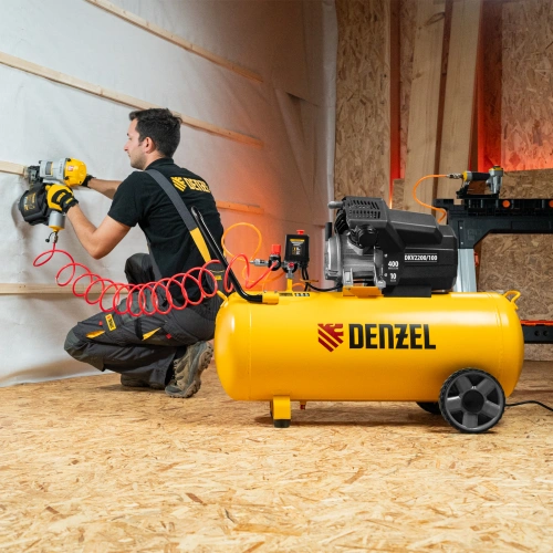Компрессор воздушный DKV2200/100, Х-PRO 2.2 кВт, 400 л/мин, 100л Denzel по ценам производителя в Санкт-Петербурге с доставкой по всей России