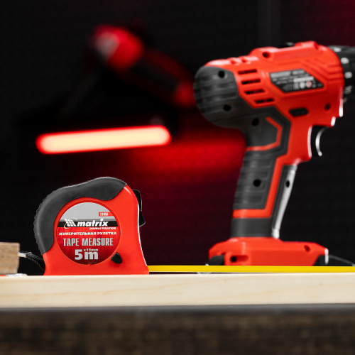 Рулетка Double fixation,5 м х 19 мм,обрезиненный корпус,двойная плавная фиксация Matrix по ценам производителя в Санкт-Петербурге с доставкой по всей России